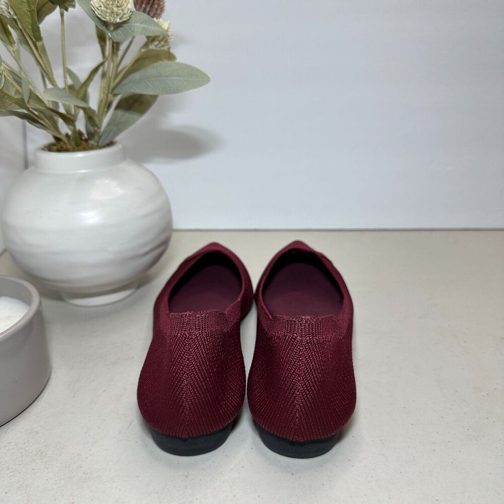 Mia Aurrora Flyknit Flat Burgundy Pointed Toe Shoes Women's 6M QI00183SF NWOB - Picture 2 of 8